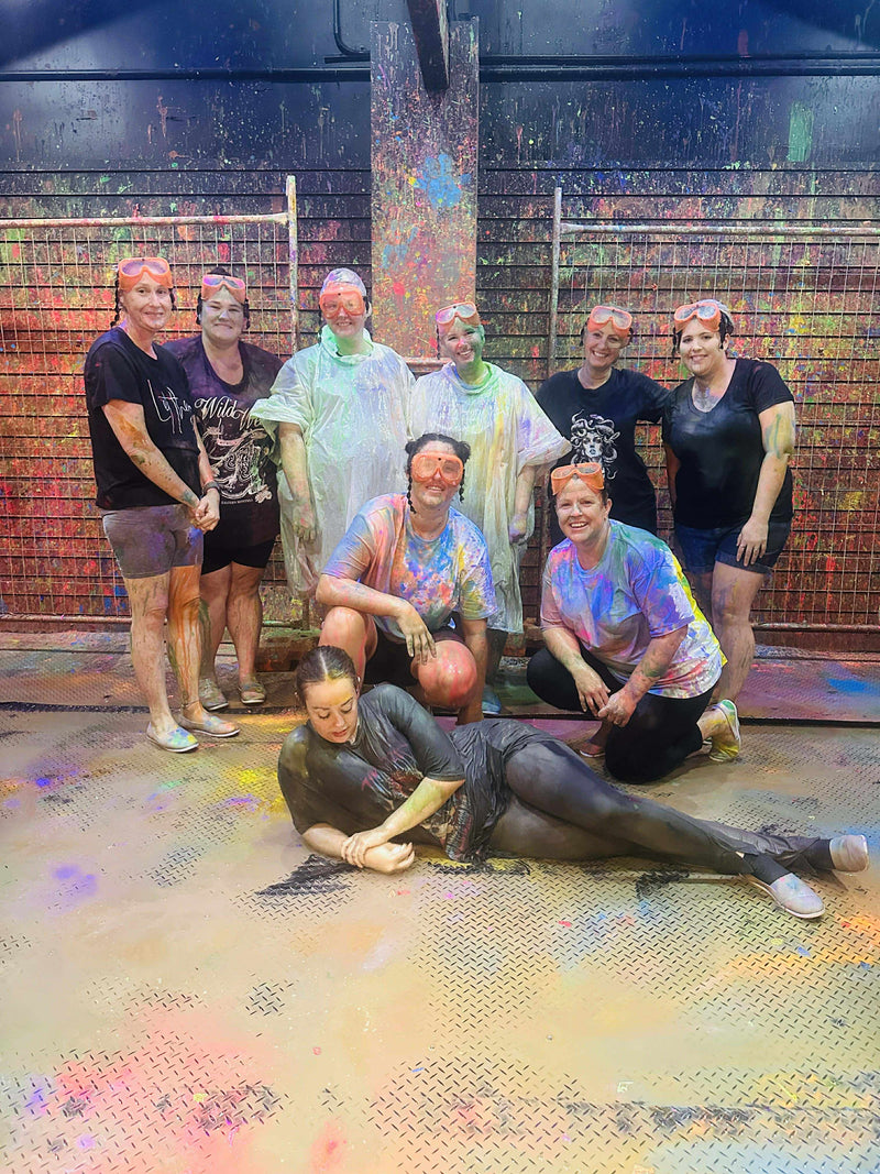 Adults who booked the Splatter & Splash party session at DIY Invasion